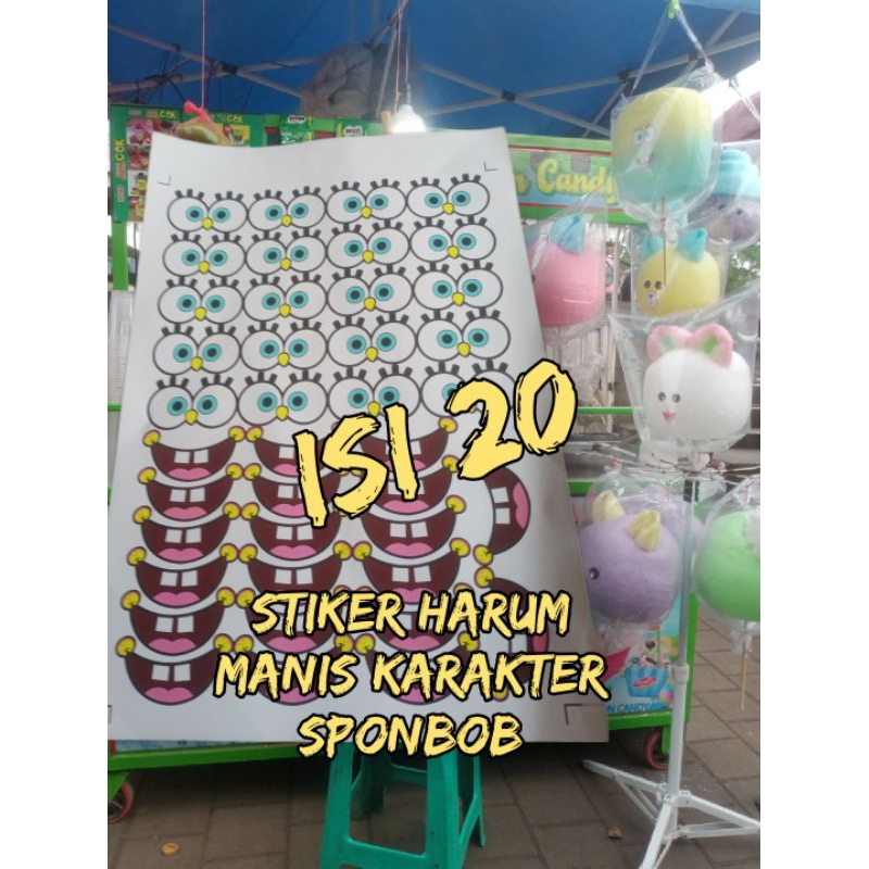 

stiker karakter harum manis sponbob isi 20