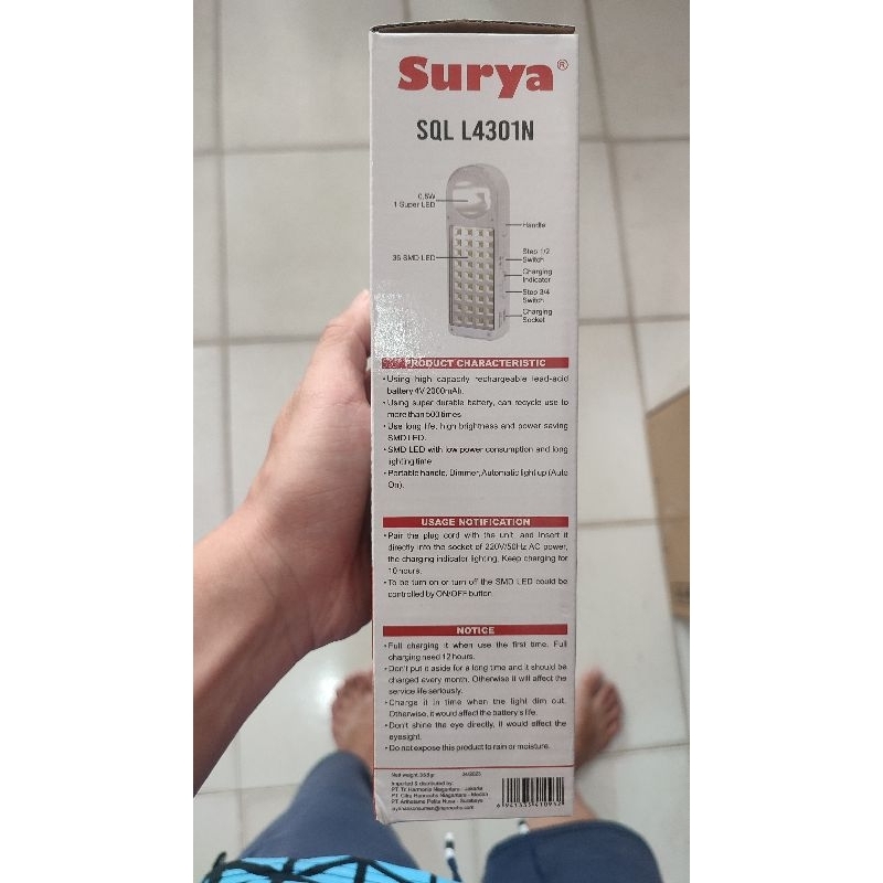 Lampu Emergency / Darurat / Cas Surya SQL L4301N