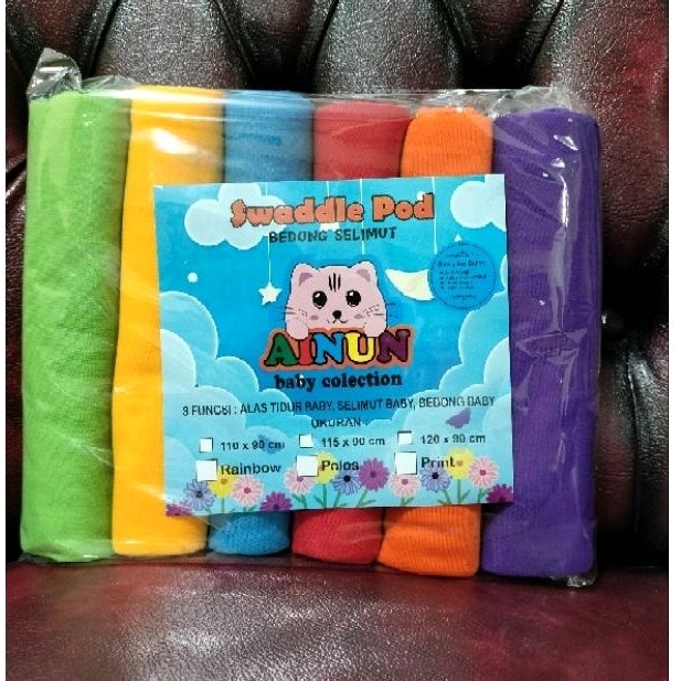 6PCS BEDONG BAYI RAINBOW UK 110X90 DAN 115X90CM BAHAN ADEM LEMBUT HALUS