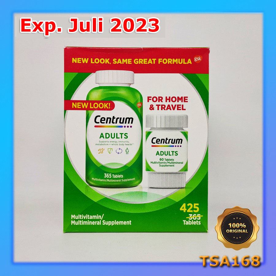 Centrum Adults For Home &amp; Travel 425 = 365 + 60 Tablet Vitamin