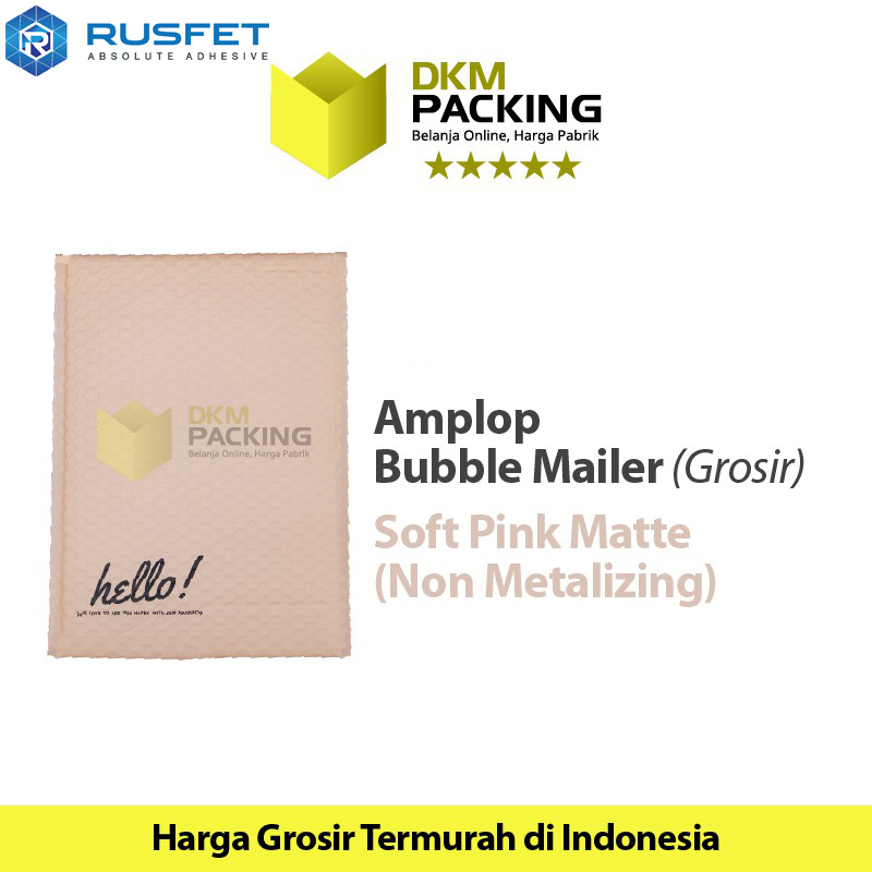 AMPLOP BUBBLE MAILER WRAP ENVELOPE RUSFET PINK MATTE PREMIUM  /SATUAN