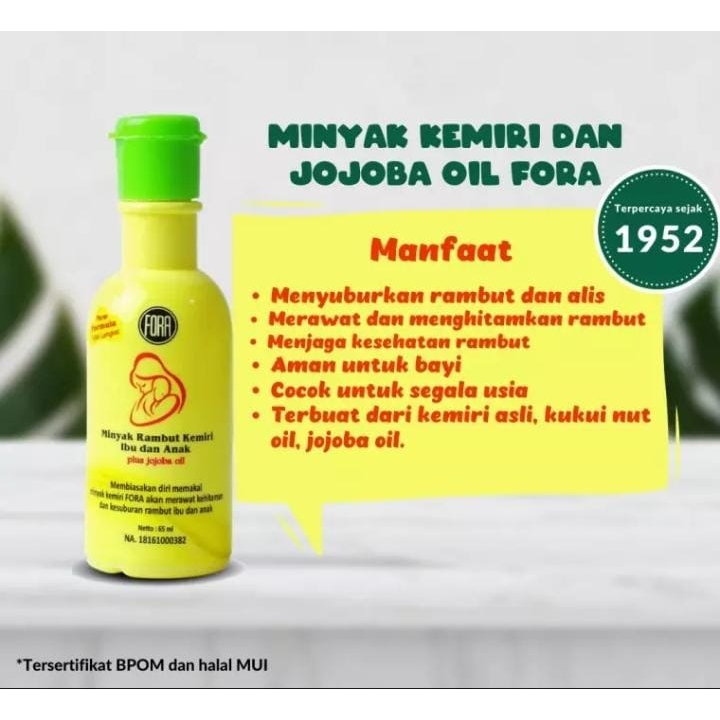 [DEPO] Fora Minyak Rambut Kemiri Penumbuh Rambut 65ml Dengan Jojoba Oil