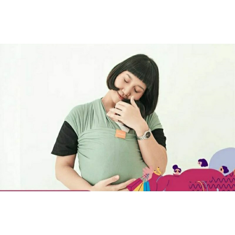 PRELOVED MIKHADOU BABY WRAP - Gendongan