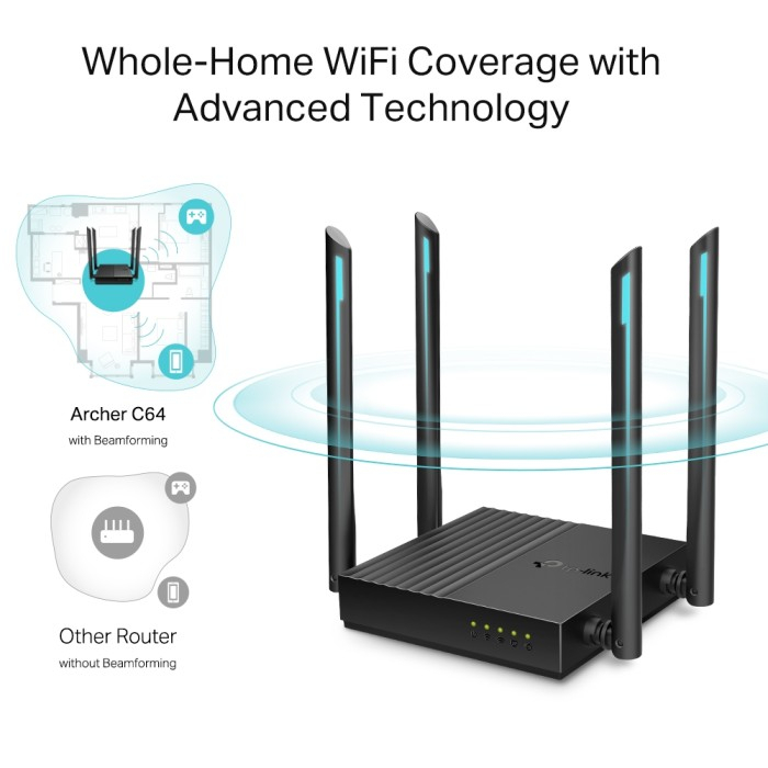 Router Tp-Link Archer C64 AC1200 Wireless Mu-Mimo WiFi - Archer C 64