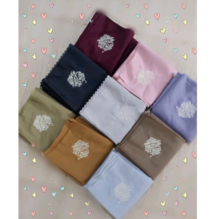 Hijab polos voal segi 4 bordir FA (Felicia Azzarenka)