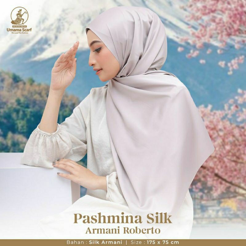 [Grosir/5Pcs]Hijab Pashmina Silk Armani  Roberto Umama