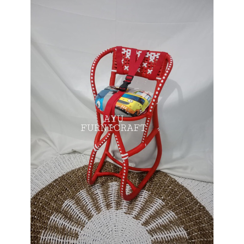 Boncengan Rotan Motor Matic ANYAMAN FULL Dilengkapi Sabuk / Kursi Rotan / Dudukan Bayi