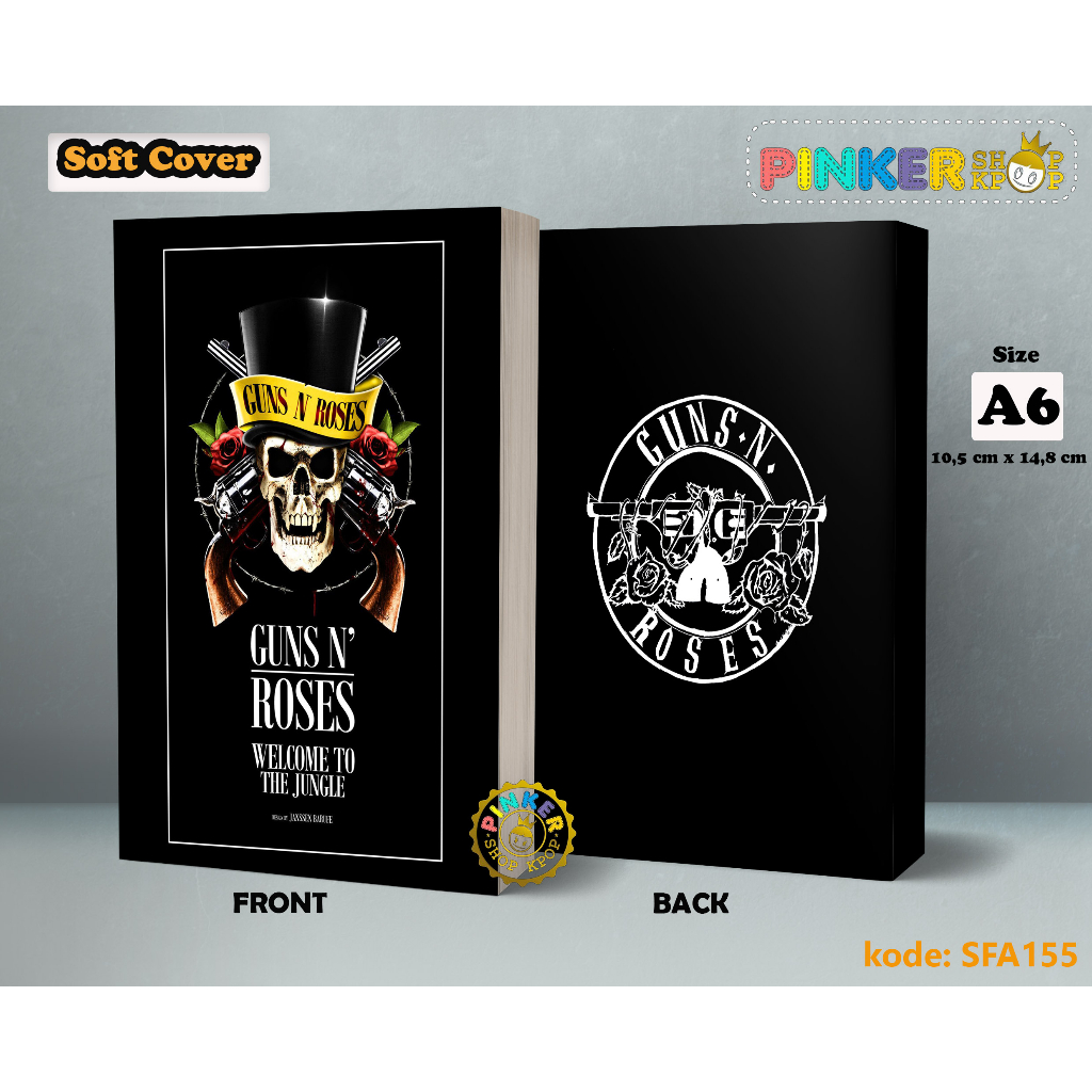 

(SFA155) Pocket Note Guns And Roses Download Fest Softcover A6/A5 Buku Tulis catatan Notes Agenda Planner Jurnal