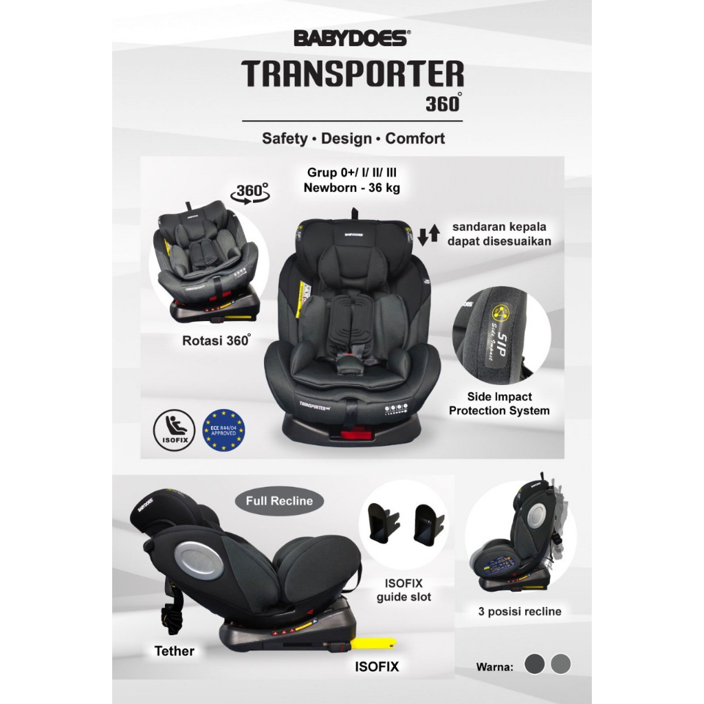 CAR SEAT BABYDOES 8738 `TRANSPORTER 360°
