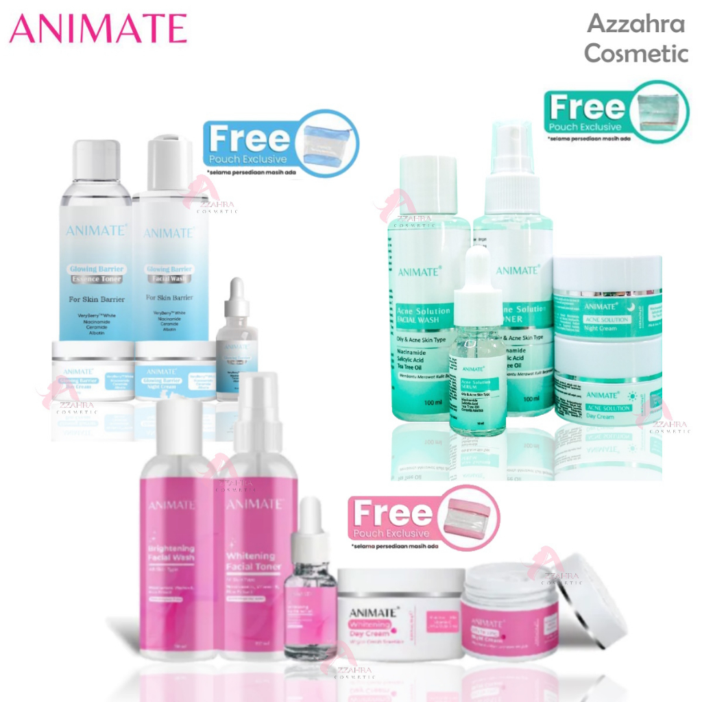 Animate Instant Whitening Series 5in1 | Glowing Barrier Skin Repair | Acne Solution Series