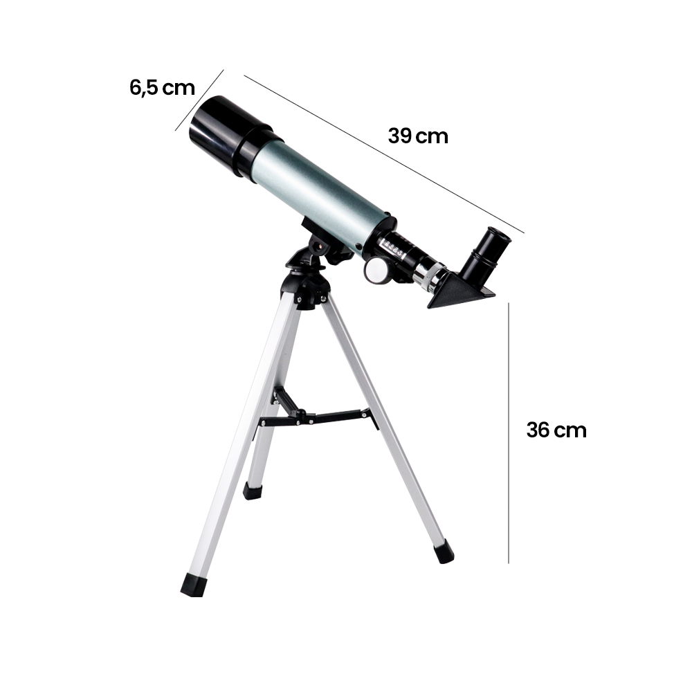 Teropong Bintang Space Astronomical Telescope Optical Glass &amp; Metal Tube 360/50mm 60X Zoom - F36050