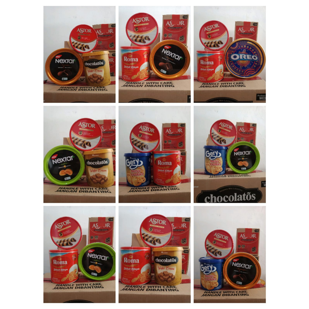 

paket jajan kaleng, Twister, Gery, selamat, nissin, wafer hollanda, Tango, Roma, nabati, nextar