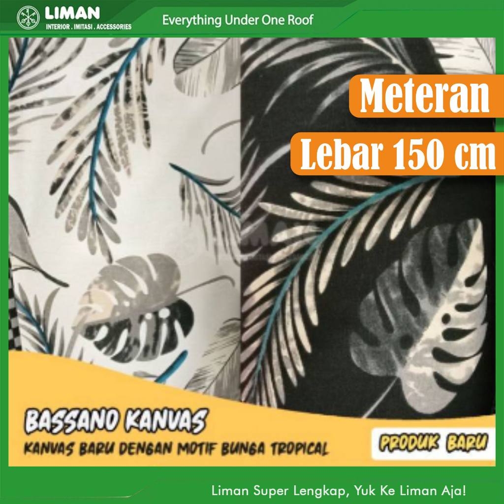 KAIN KANVAS MOTIF BOSANO/BASANO/BASSANO PUTIH/HIJAU