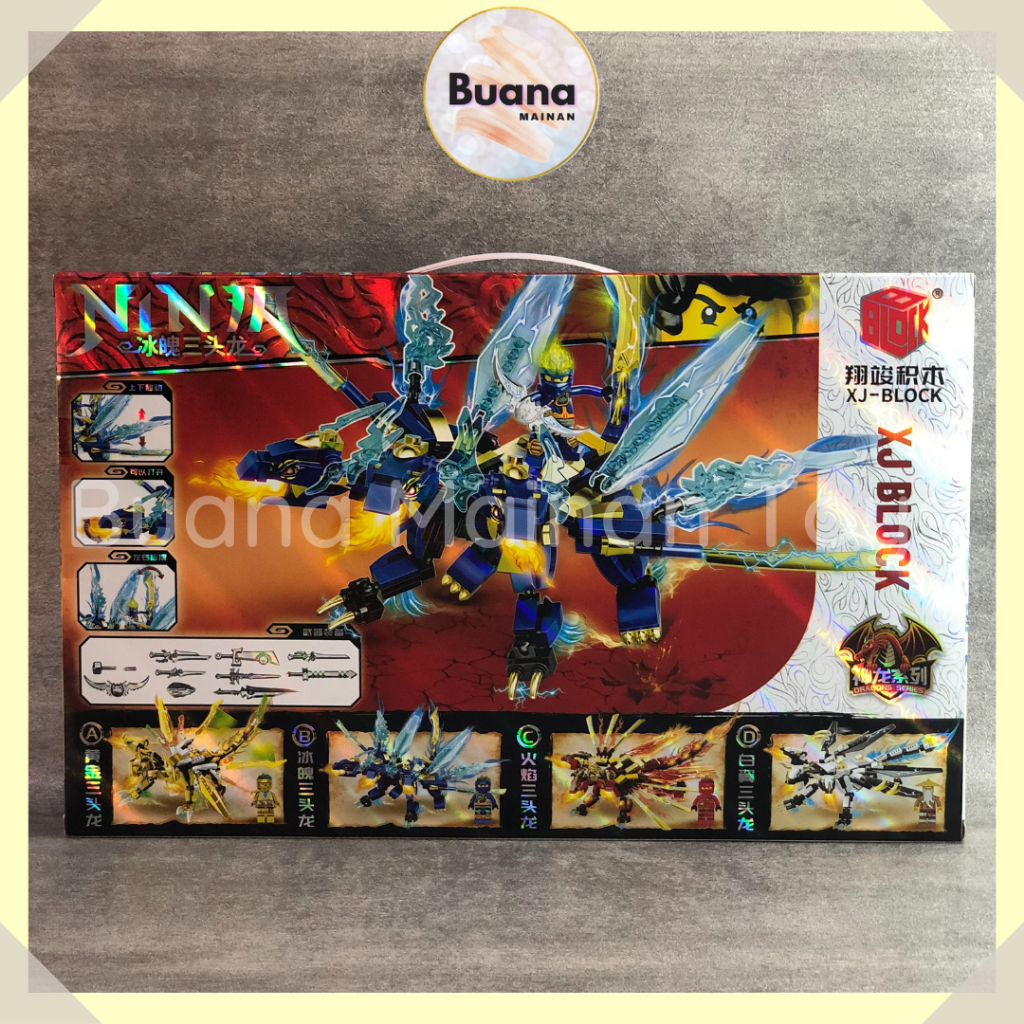 BRICK BLOCK NINJA GO DRAGON ADVANTURE FIGURE MAINAN EDUKASI ANAK BRICKS RAKIT NAGA PERANG