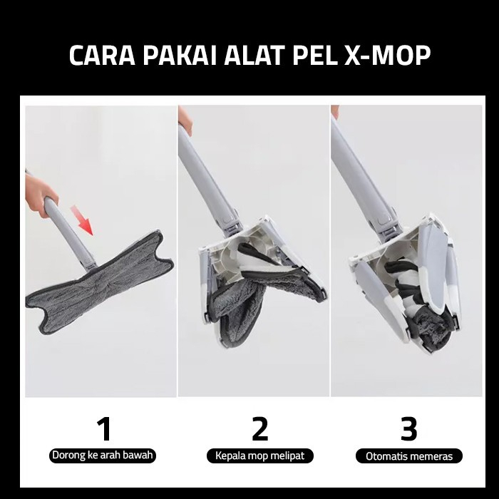 Alat Pel Otomatis kain microfiber X - Shape - Ultra Mop Flat Mop