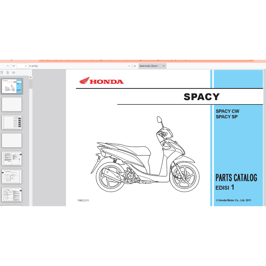 motor Honda-Spacy-Karbu Buku Parts Catalogue Copian Honda Katalog-Suku-Cadang-Honda-Spacy-Karbu
