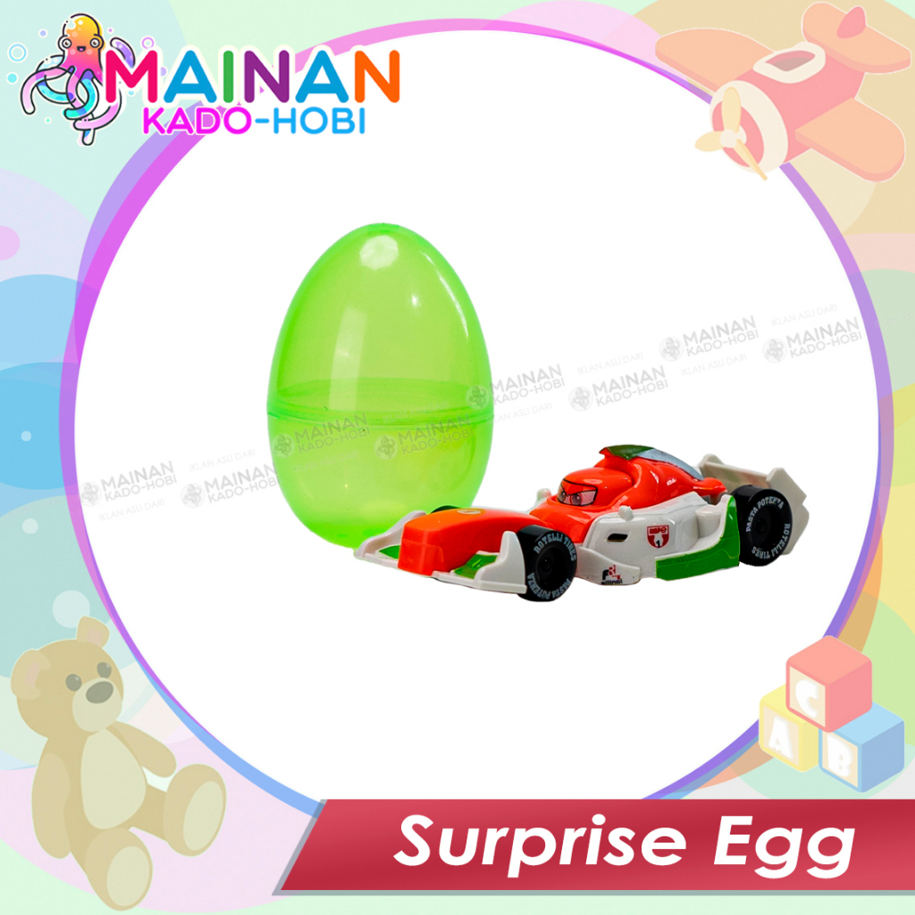 MAINAN EDUKASI ANAK SURPRISE EGG TELUR KEJUTAN MOTIF KARAKTER CARS MOBIL