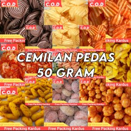 TERLARIS snack kiloan makanan ringan serba pedas 50 gram jajanan jadul zaman now manis asin cemilan camilan