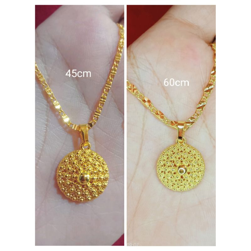 kalung tempe Borobudur 45cm dan 60cm lapis emas 24k