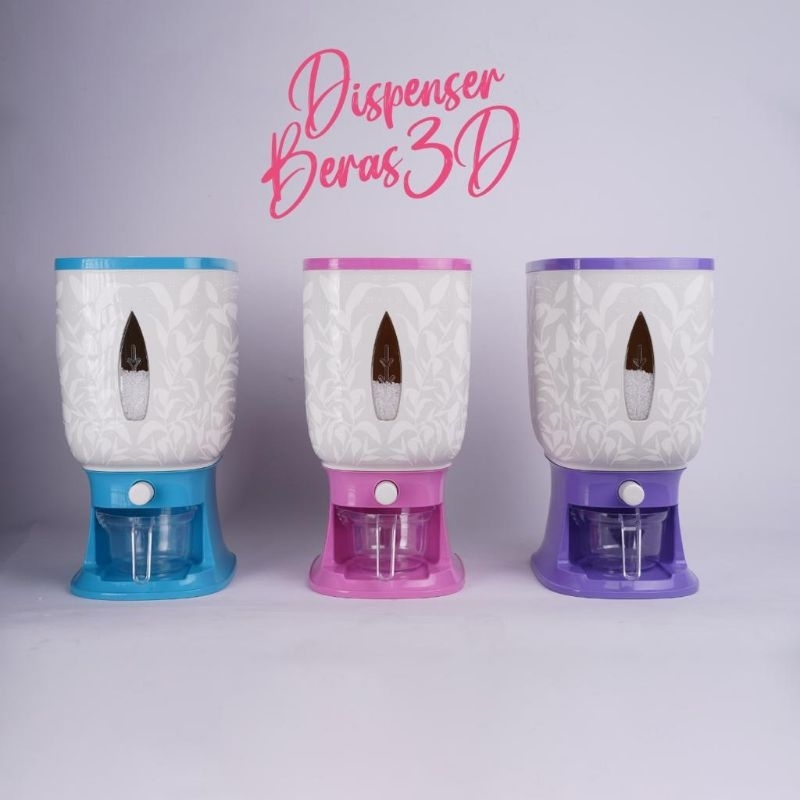 tempat penyimpanan beras kekinian 10 kg dispenser beras motif 3d