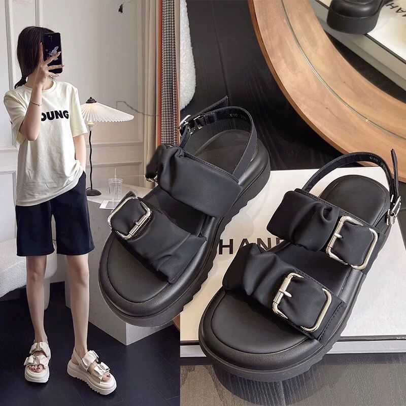 [COZY] Lisa Sandal Wedges Tali Fashion Wanita Korea