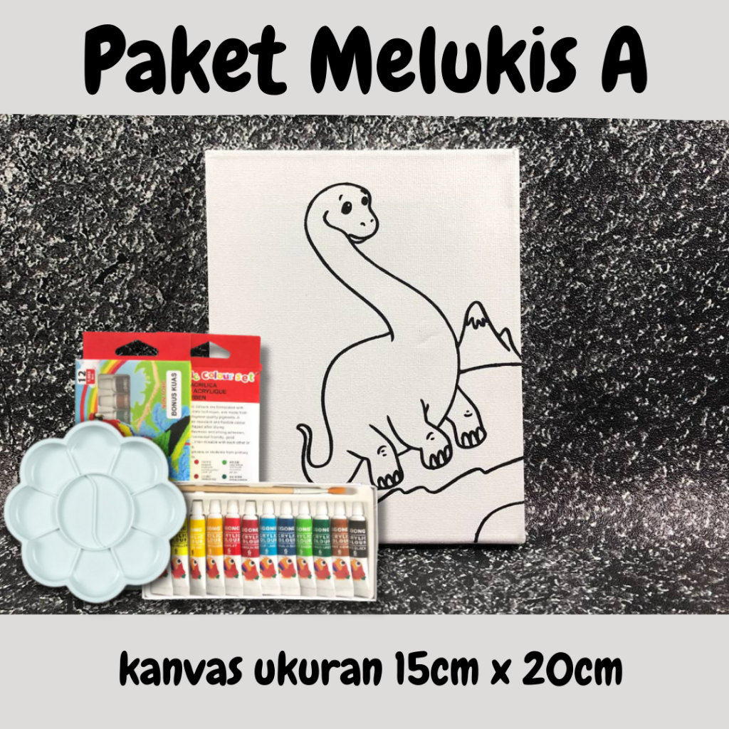 

PAKET MELUKIS A Kanvas Bergambar 15cm x 20cm (Cat Akrilik + Palet + Free Kuas)