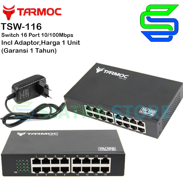 Tarmoc TSW-116 Desktop Switch Unmanage 16 port 10/100Mbps Metal Case