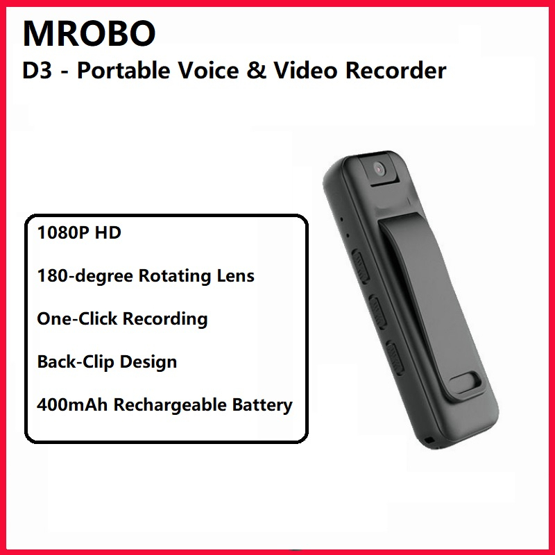 MROBO D3 16GB - Portable Perekam Suara Dan Video