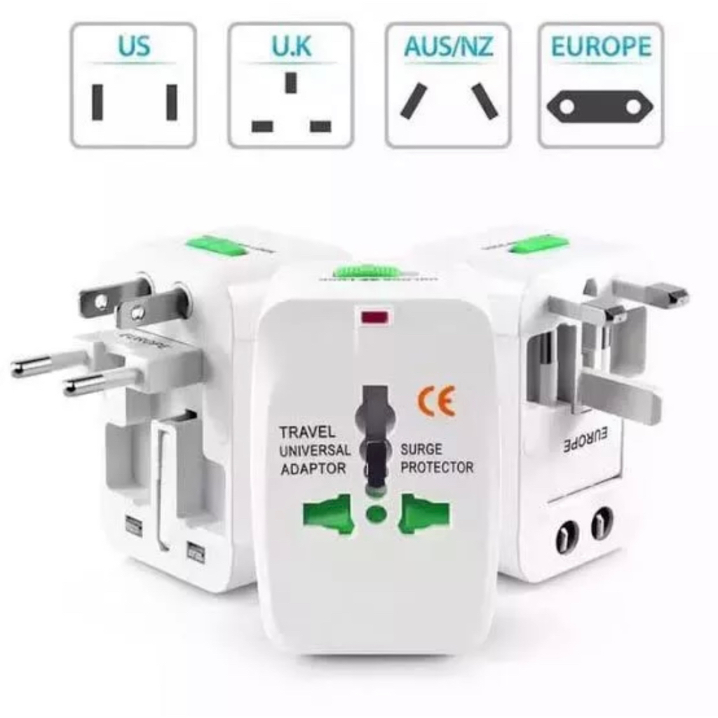 Universal Travel Adapter / all in1 home Adaptor traveler EU AU UK US Plug colokan steker stop kontak Colokan Multifungsi Universal Luar Negeri