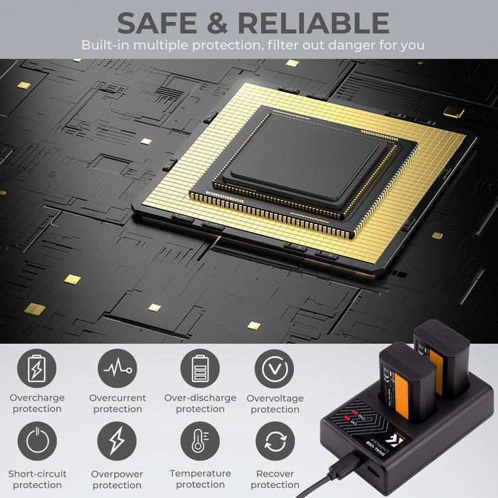 KNF Concept Battery Sony NP-FW50 2-Pack + Dual Charger + Cleanin Cloth