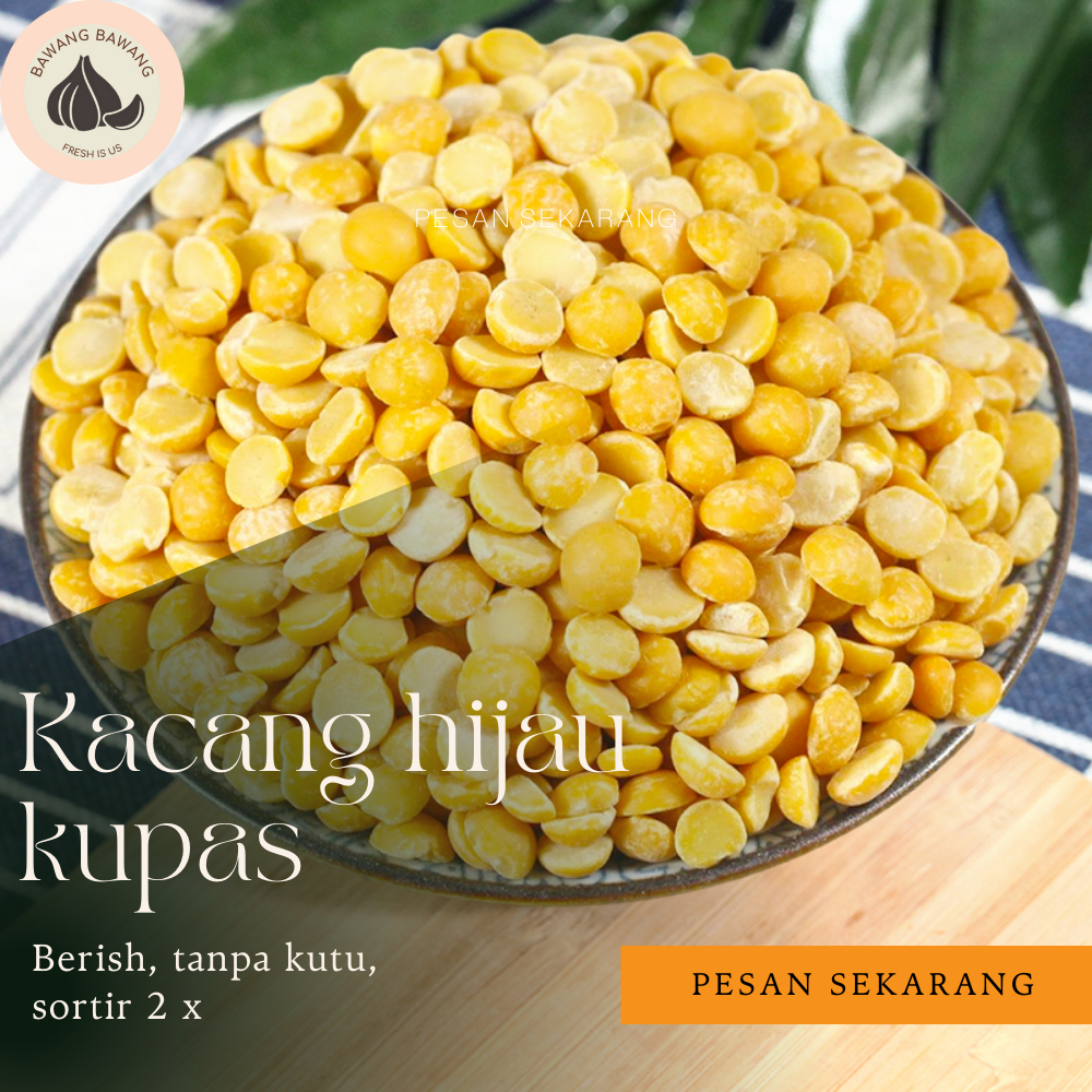 Kacang Hijau Kupas 1kg Kualitas Premium Kacang Ijo Kupas