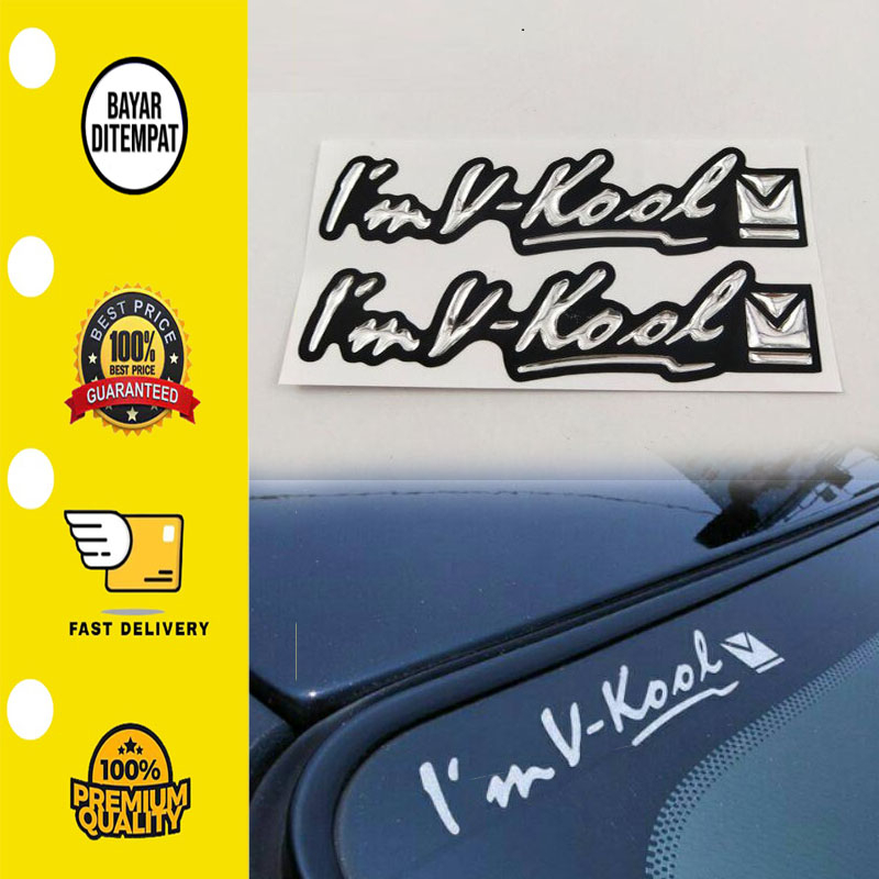 [BISA COD] Stiker Mobil Im V Kool Sticker Im-Vkool Model Timbul Silver