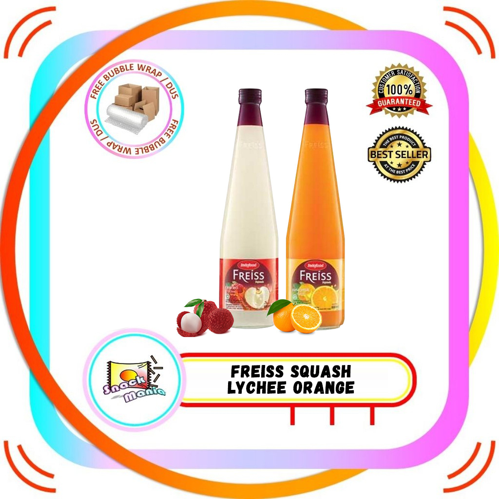 

Indofood Sirup Squash Freiss Orange Lychee Syrup 460 ml Jeruk Leci