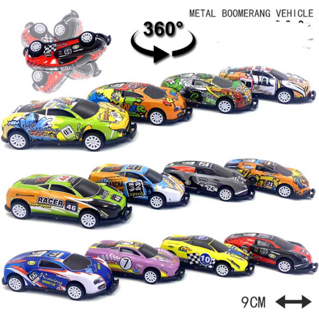 [FUNNY]Mobil Pull Back Boomerang / Metal Boomerang Vehicle Car / Mobil Tarik Jungkir Balik / Mainan Anak Terbaru / Mini Car Pullback