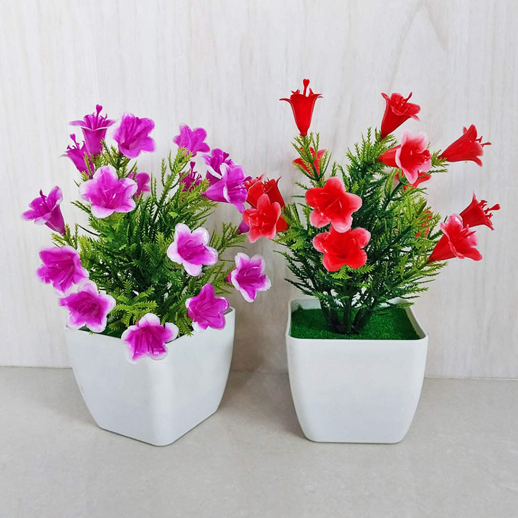 Bunga Hias Plastik Bunga Hiasan Ruang Rumah Bunga Hias Mini Palsu Artificial Flowers Pot Tanaman Bunga Hias PBP10