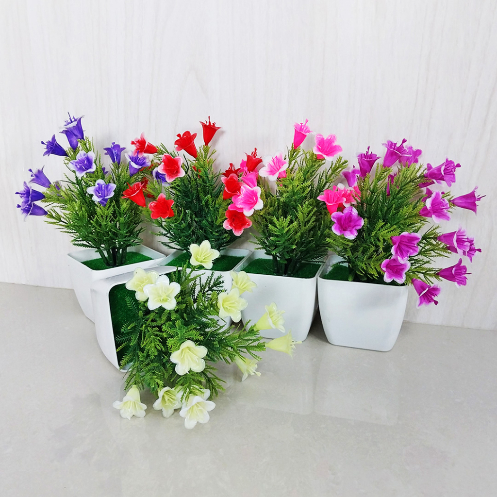 Bunga Hias Plastik Bunga Hiasan Ruang Rumah Bunga Hias Mini Palsu Artificial Flowers Pot Tanaman Bunga Hias PBP10