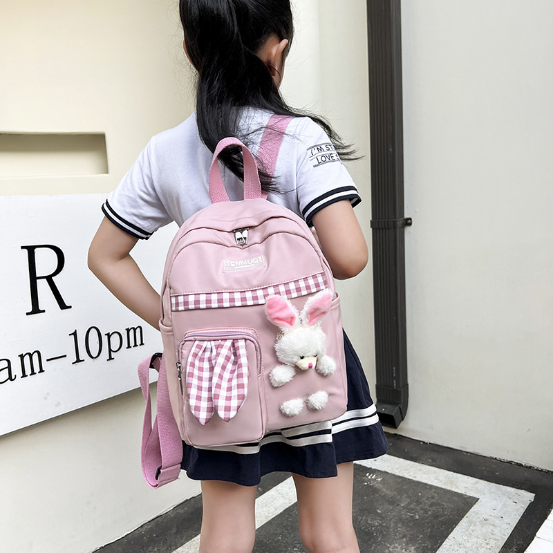 DOMMO - D6141 Tas Ransel Anak / Tas Sekolah Anak / Tas Ransel Korea Style / Tas Ransel Boneka Kelinci / Tas Fashion Anak / Tas Fashion Korea / Rabbit Backpack