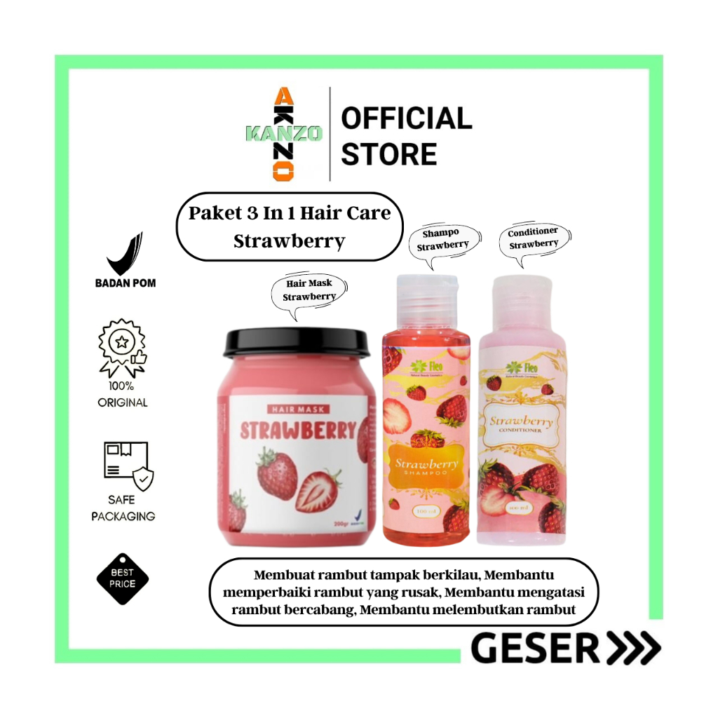 Kanzo - [BPOM] Paket Hair Care Creambath 3in1 Fleo / Paket Hair Mask Fleo 3in1 / Hampers Hair Mask 3in1 Fleo