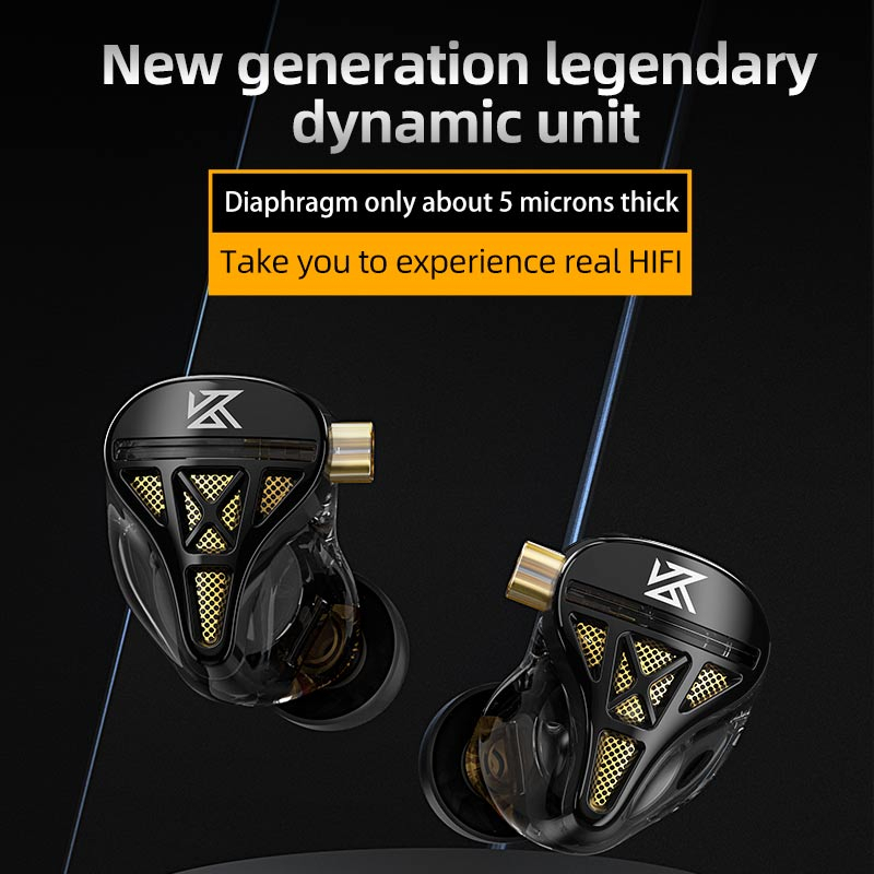 Earphone KZ DQS Open Back Single Dynamic  Metal with MIC GARANSI RESMI