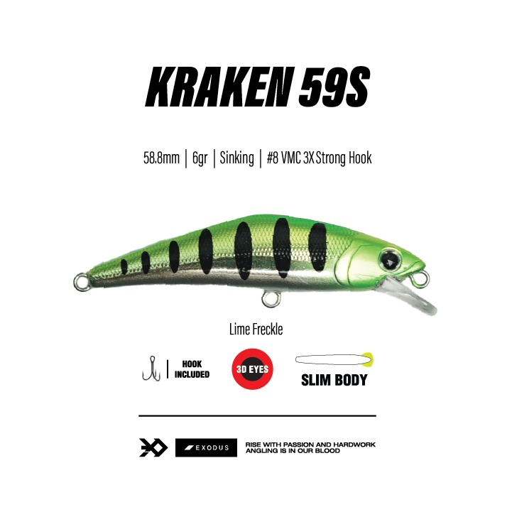 LURE MINNOW EXODUS KRAKEN TERBARU ES59s