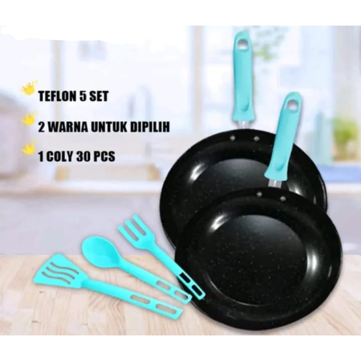 Teflon Set Spatula 5 IN 1 anti lengket