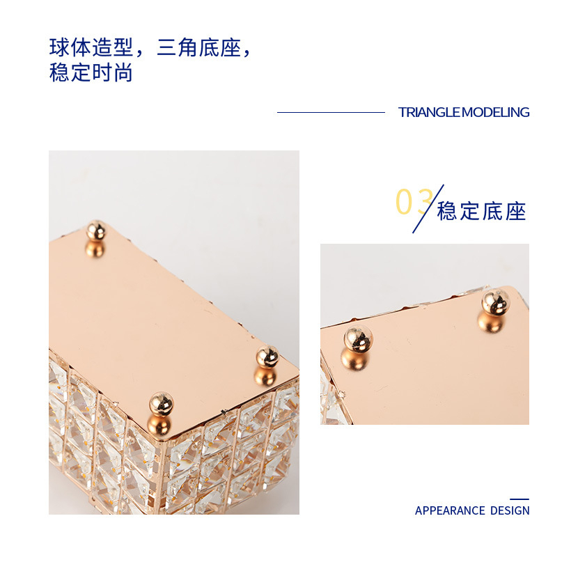 (BOW) Kotak Tisu Bergaya Mewah Tempat Tissue Kaca Kristal Elegant Tisu Box Nordic organizer