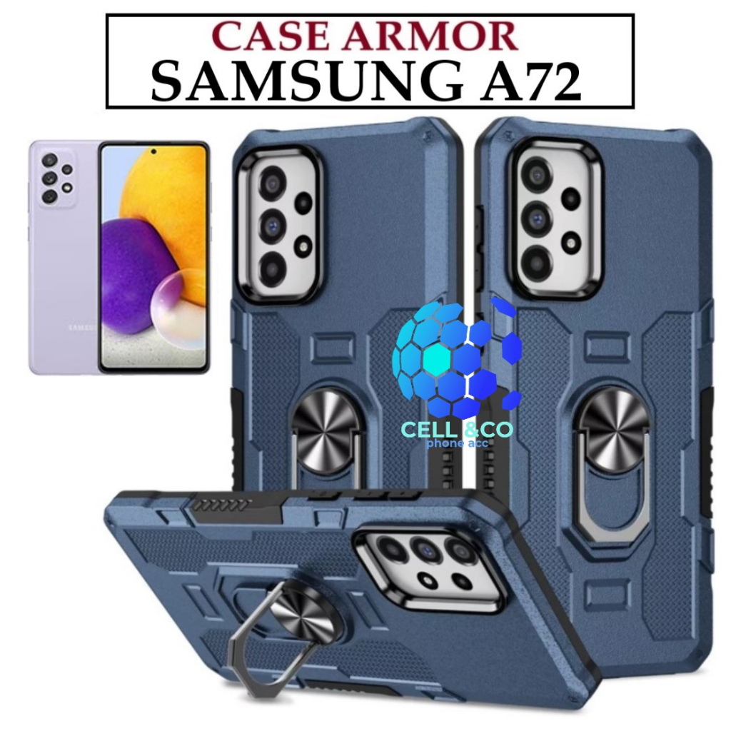 Case Armor SAMSUNG GALAXY A72 Iring Cincin Magnetic Kesing Hp Protect kamera Premium Hard Case Standing Robot Pelindung Kamera