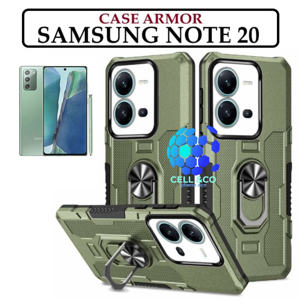 Case Armor SAMSUNG GALAXY NOTE 20 Iring Cincin Magnetic Kesing Hp Protect kamera Premium Hard Case Standing Robot Pelindung Kamera