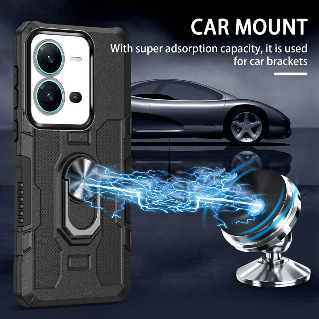 Case Armor SAMSUNG GALAXY S21 FE Iring Cincin Magnetic Kesing Hp Protect kamera Premium Hard Case Standing Robot Pelindung Kamera