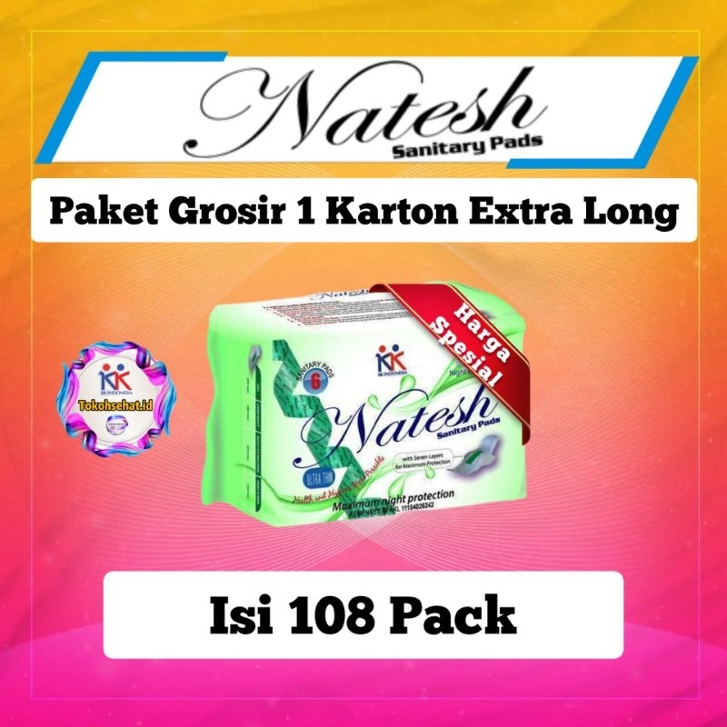 Natesh Pembalut ( 1 Karton ) Natesh Extra Long Original KK Indonesia