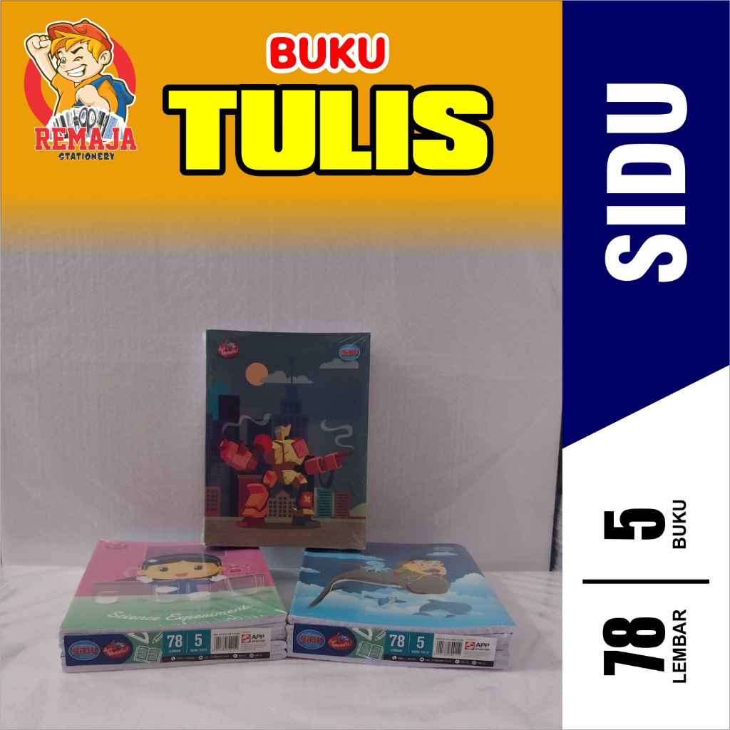 

Buku Tulis SIDU 78 per pack isi 5 BUKU