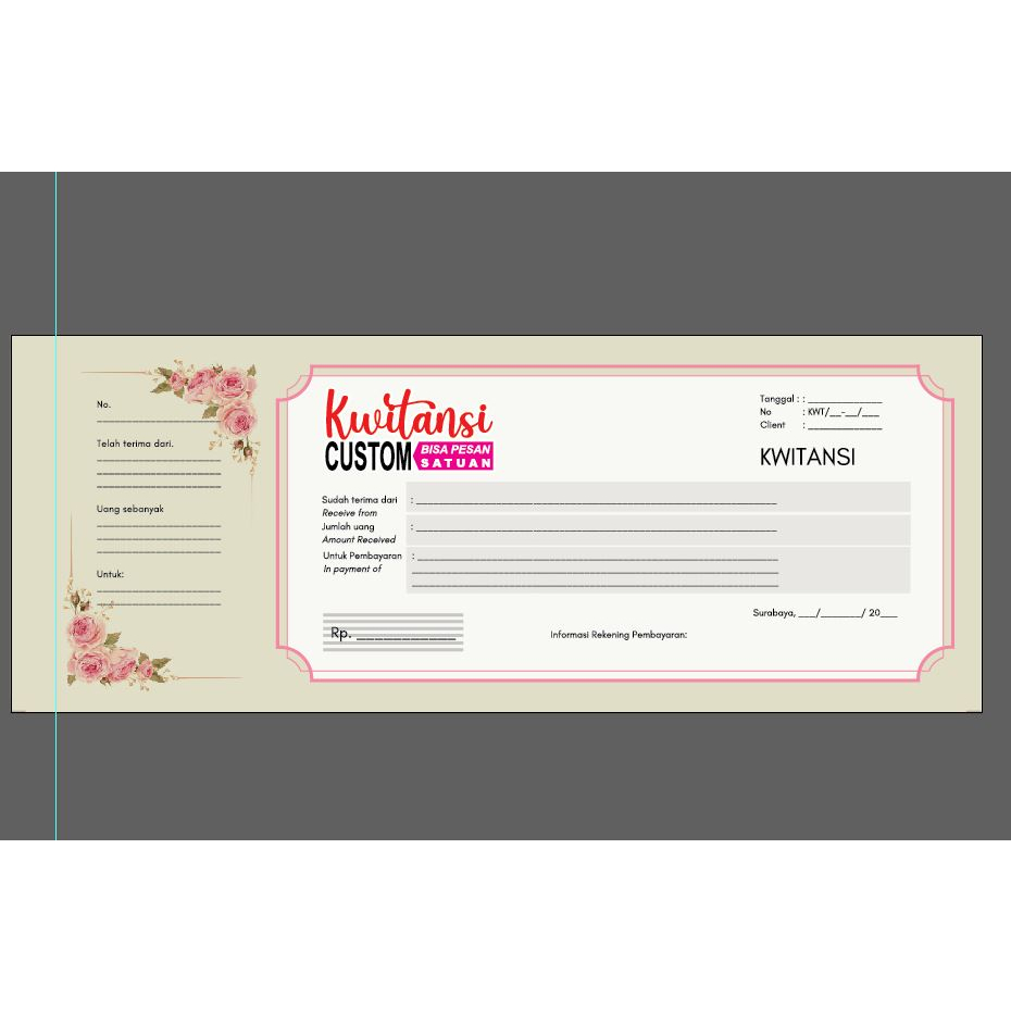 

Kwitansi Bisnis 8x20cm ful warna
