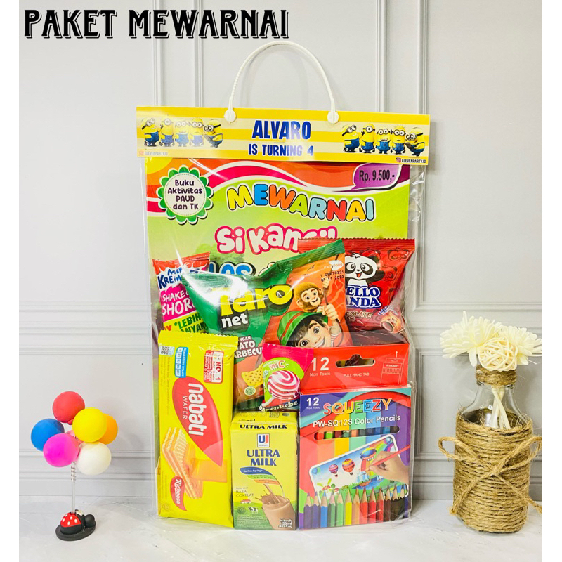 

Paket snack ulang tahun anak mewarnai / goodibag / hampers / souvenir ulang tahun anak