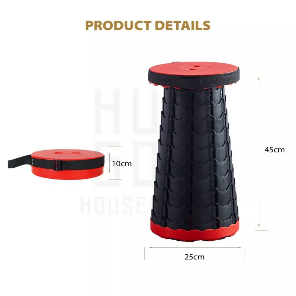 TEMPAT DUDUK BANGKU LIPAT PORTABLE TAS TELESCOPIC KURSI LIPAT OUTDOOR SERBAGUNA - BD